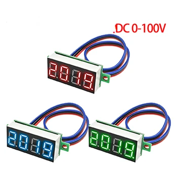 0.36 inç DC Voltmetre DC0-100V Üç Telli 4 haneli Dijital LED Minyatür dijital ekran Yüksek hassasiyetli Voltmetre Kafa