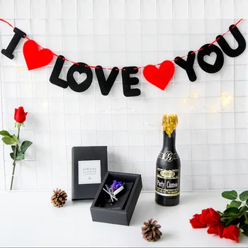 1 Takım Kırmızı Kalp Harfler Dokunmamış Seni Seviyorum Afiş Düğün Dekorasyon Kolye Garland Fotoğraf Sahne Sevgililer Ev Partisi Malzemeleri
