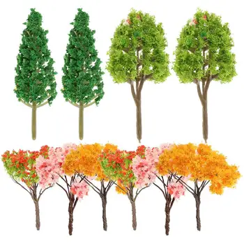 10 Adet Minyatür Model Ağaçları Peyzaj Ağaçları Modelleri Kum Masa Dekorları Mini Peyzaj Ağacı Takım Elbise Bahçe Mimari Model Ağacı