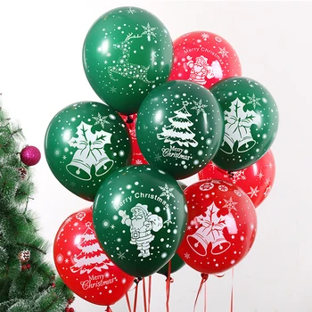 100 Adet 12 inç Noel Noel Balonlar Noel Baba Kardan Adam Ağacı Noel Topları Lateks Balonlar Noel Dekorasyon için
