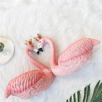 20190816 Oturma Odası çay masası Masaüstü Sundurma Yaratıcı Reçine Flamingo Anahtar Şeker Depolama Süs Dekorasyon El Sanatları Düğün Hediyeleri