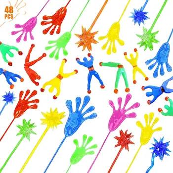 48 ADET Yapışkan Oyuncaklar Eller Mini Örümcek Adam Yapışkan Parmaklar Komik Oyuncak Çocuklar İçin Doğum Günü Pinata Dolgu Hediye çantası Karnaval Ödülleri