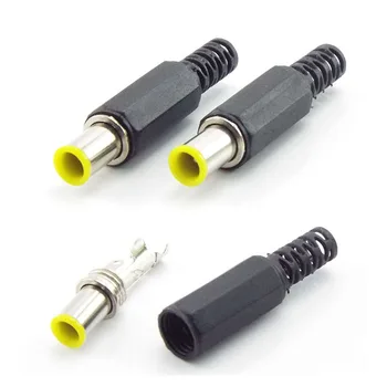 6.5 mm x 4.4 mm DC erkek Güç Konektörü fiş Adaptörü ile 1.3 mm Pinli konnektör priz Sarı 6.5 4.4 Erkek Kaynak Ses DIY