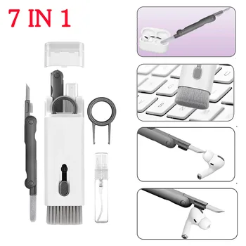 7-in-1 Temizleme Kiti Bilgisayar Klavye Temizleyici Fırça Kulaklık Temizleme Kalem AirPods iPhone Temizleme Araçları Klavye Tuş Çektirme Seti