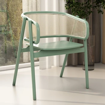 Ahşap Bacak Modern yemek sandalyeleri Rattan Minimalist Açık Tasarım Zemin Şezlong İskandinav Balkon Koltuk Cadeiras Mobilya