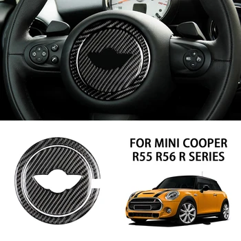 Araba Aksesuarları Mini Cooper İçin R55 R56 R Serisi direksiyon Karbon Fiber Sticker Dekor Çıkartması accesorios para el coche