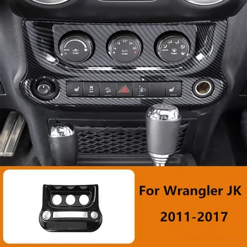 Araba İç Dekorasyon Fibra Di Carbonio klima anahtarı paneli Dekoratif Başına Jeep Wrangler JK 2011-2015 2016 2017