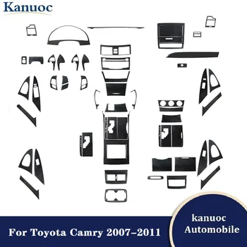 Araba Karbon Fiber Siyah Çıkartmalar İçin Çeşitli Parçalar Toyota Camry 2007 2008 2009 2010 2011 Araba İç Dekoratif Aksesuarları