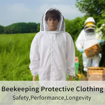 Arıcılık Ceket Beyaz koruyucu kıyafet Giyim Karınca Arı Arı Şapka Kollu Nefes Arıcı Giysileri Arıcılık Ekipmanları