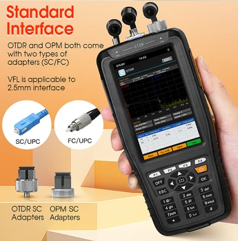 AUA 28APC / UPC Akıllı OTDR 1550nm ile VFL / OPM / OLS Dokunmatik Ekran OTDR Optik Zaman Etki Alanı Reflectometer