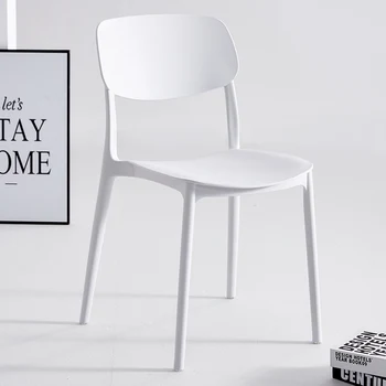 Açık Plastik yemek sandalyeleri Mutfak Accent Salonu Ergonomik Tasarımcı Yemek Sandalyesi Modern Beyaz Glamping Şezlong Mobilya GG