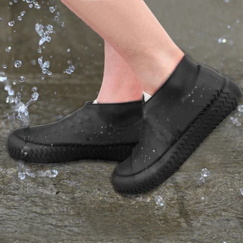 Açık yağmur botu Kaymaz kaymaz Ayakkabı Kapakları Gerilebilir Katlanabilir Unisex Kullanımlık Aşınmaya dayanıklı Açık Yağmurlu Gün için
