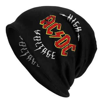 Ağır Metal Müzik AC DC Skullies Beanies Caps Bonnet Kış Sıcak Örgü Şapka Kadın Erkek Yetişkin Bant Bere Şapka Açık Kayak Kap