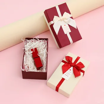Basit Dikdörtgen Ruj ambalaj kutusu Moda Mini İlmek Hediye Kutusu doğum günü hediyesi Kutusu Parfüm Anahtarlık Şeker Takı