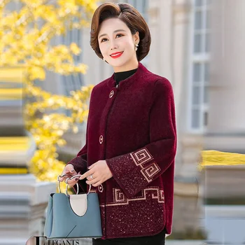 Bayan Kazak Hırka Ceket Kadın Kaliteli Taklit Vizon Polar Rahat Sıcak Kış Yün Ceket Zarif Kadın Giysileri 4XL