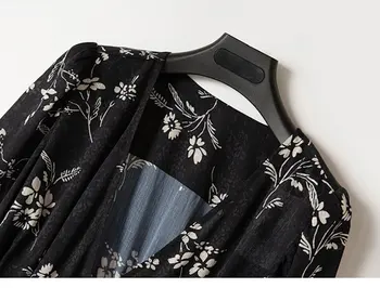 Bayanlar 2021ss %100 Viskon Şal V Yaka Tek Parça Baskılı Midi Elbise