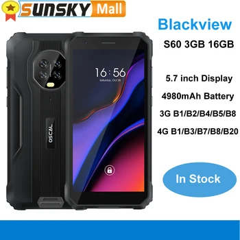 Blackview OSCAL S60 Sağlam Telefon 3GB 16GB 5.7 inç Android 11.0 MTK6761V / WE Dört Çekirdekli OTG 4G 4980mAh Pil Akıllı Telefon