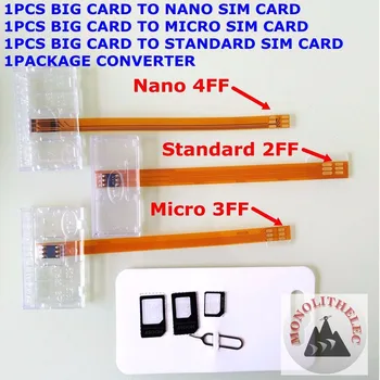 büyük akıllı kart dönüştürücü nano sım usım kart mikro sım kart standart sım usım kart 2FF 3FF 4FF adaptörü dönüştürücü