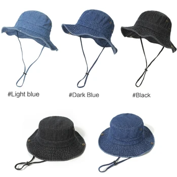Denim Şapka Denim Balıkçı Şapka Denim Cloches Şapka Bowlers Şapka Denim Kova Şapka Yaz Şapka Panama Şapka SunHat BobHat