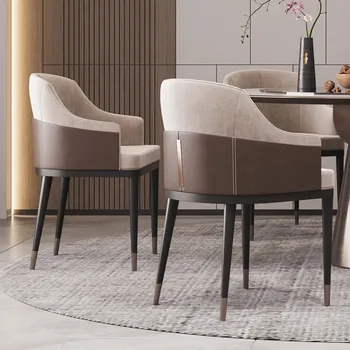 Ergonomik İskandinav yemek sandalyeleri Deri Mutfak Parti Modern yemek sandalyeleri Yatak Odası Ofis Sillas Comedor Ev Mobilyaları FY40XP