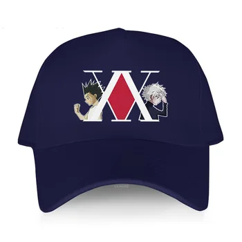 Erkek yaz beyzbol şapkası siyah Şapka rahat tarzı X Hunter Killua Zoldyck ve Gon Freecss Unisex kısa siperlikli şapka Açık kapaklar