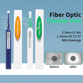 Fiber Optik Temizleme Kalemi FTTH Tek Tıklama Temizleme Araçları, optik konektör Temizleyici, SC / FC / ST 2.5 mm, LC MU 1.25 mm Ücretsiz Kargo