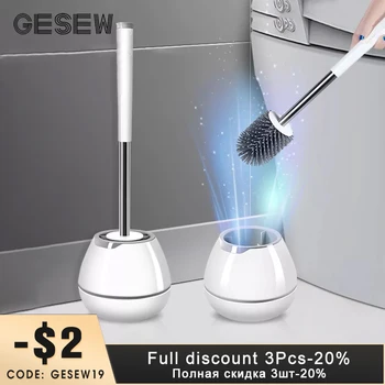 GESEW Tuvalet Fırçası Ev Temizleme Fırçası TPR malzemesi Duvara Monte / Zemin Ayakta Uzun Saplı Banyo Temizleme Aksesuarları