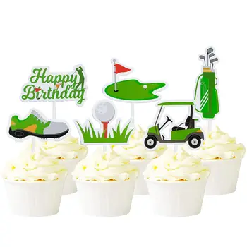 Golf Mutlu Doğum Günü Pastası Topper Ayakkabı Araba Topu Düğün Çocuk Boys Parti Kek DIY Pişirme Cupcake Toppers Dekorasyon Bebek Duş