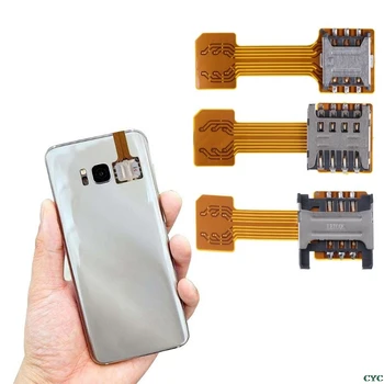 Hibrid Çift Çift SIM kart Mikro SD adaptörü Android telefon Extender Nano mikrofon için