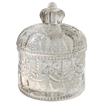 INS Tarzı Taç Kabartma Cam Mücevher Kutusu Vintage Süs Dekorasyon Küçük Zarif Süs saklama kutusu
