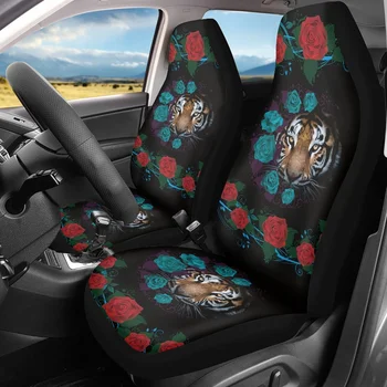INSTANTARTS Araba Koltuğu Kapakları 2 Set Aslan Gül Çiçek Tasarım Kaymaz araç koltuğu Yastık Araba Konfor Araba koltuk koruyucusu