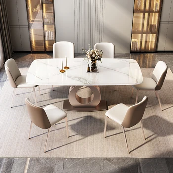 Ithal kaya plaka masa modern basit ışık lüks high-end yaratıcı dikdörtgen İskandinav masa oturma odası küçük aile