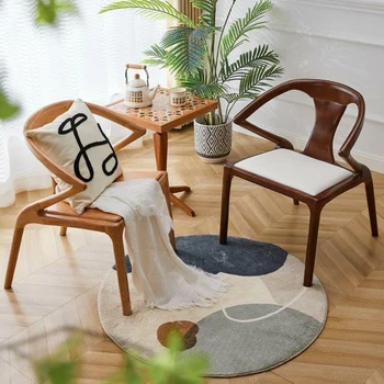 İskandinav yemek sandalyeleri Ahşap Oturma Odası Mutfak Ergonomik Yatak Odası Bilgisayar Tasarım Sandalye Zemin Silla De Comedor İç mekan mobilyaları