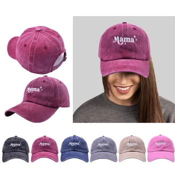 Kadın Şapka Summe Anne Nakış Beyzbol Kapaklar Yıkanmış Pamuk Ayarlanabilir Kemik Kap Hip Hop Snapback Şapka Bayanlar Açık güneş şapkası