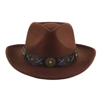 Kovboy şapkası Yenilik Rahat Dekor Sunhat Nefes Geniş Ağız Rahat Cowgirl Şapka Kadın Erkek Seyahat Karnaval Parti
