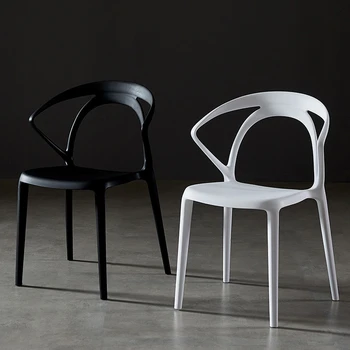 Kuzey Avrupa Plastik Sandalye Yetişkin Kalınlaşma Arkalığı Küpeşte Yemek Sandalyesi Modern Muhtasar Ev Dawdler Arkalığı Tasarımcı
