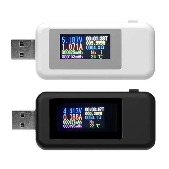 KWS-MX18 10in1 USB şarj aleti Test Cihazı Dedektörü Voltmetre LCD Dijital USB Test Cihazı Akım 4-30V Gerilim akım test cihazı Zamanlama Ampermetre
