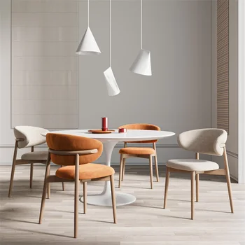 Minimalist Tasarımcı yemek sandalyeleri Modern İskandinav Ergonomik Lüks yemek Sandalyesi Rahatlatıcı Deri Ahşap Silla Comedor Mobilya