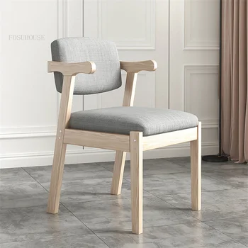 Modern Basit katı ahşap yemek sandalyeleri için mutfak mobilyası Ev Basit Tasarımcı yemek Sandalyesi Eğlence Arkalığı Sandalyeler