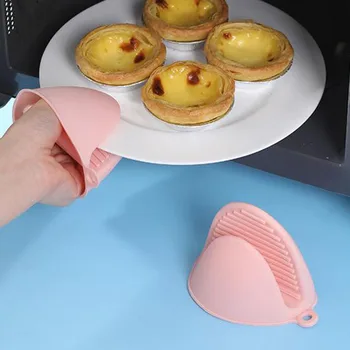 Mutfak pişirme silikon ısı yalıtım klipsi Anti haşlanma kaymaz eldiven ev fırın mikrodalga fırın pişirme eldiveni Tutucu