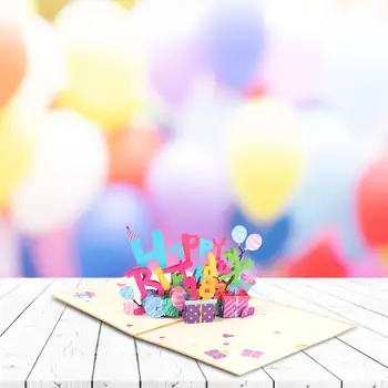 Mutlu Doğum Günü Kartı Renkli doğum günü hediyesi Tebrik Kartı Not Kartı ile Yaratıcı 3D doğum Günü kartı Yetişkin ve Çocuk için