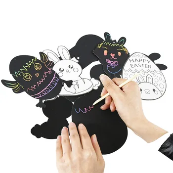 Mutlu Paskalya çocuk boyama seti DIY Renk Tavşan Boyama El Sanatları Kolye Renk Yumurta Kolye Ev Dekorasyon