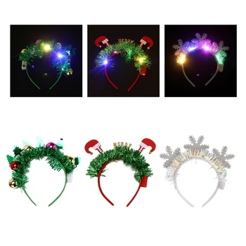 Noel LED Hairband Işıltılı Kafa Bandı Parti Prop Cosplay Kaynağı Tatil Dekoratif Başörtüsü Çocuk Yetişkin Evrensel