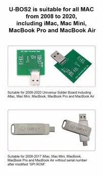 Onarım Aracı U-BOS2 MacBook 2008-2017 Laptop için Kaldırmak EFI Kilit Firmware Kilit Pin Kilidi ile M1 veya T2 ROM Çip Bıos Onarım Aracı