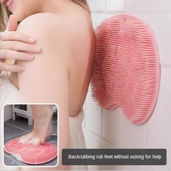 Peeling Duş Masaj Kazıyıcı Banyo kaymaz Banyo Paspas Geri Masaj Fırçası Silikon Ayak Yıkama Vücut Temizleme Banyo Aracı