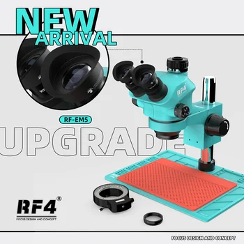 RF4 7-50X Trinoküler Optik Zoom Metal Büyük Taban Profesyonel Onarım Aracı Gözlem Takı Mikroskop RF7050-PO4