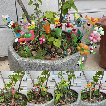 Saksı Bahçe Kazık Dekor Açık Bitki Pick Metal Sopa Çim Yard Patio