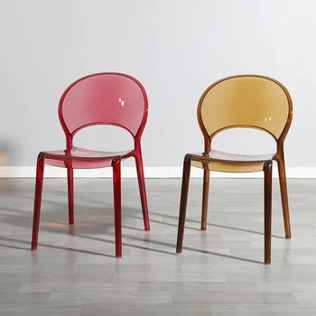 Sandalye moda İskandinav basit ışık lüks şeffaf sandalye tasarımcı yemek sandalyeleri Neoklasik soyunma sandalye Ins Modern