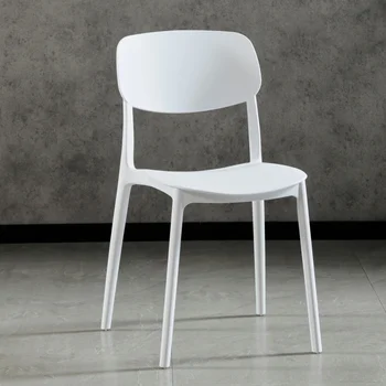 Sırt Desteği Taşınabilir yemek sandalyeleri Modern Ergonomik Plastik Beyaz Tembel yemek sandalyeleri Tek Minimalist Sillas Kapalı Malzemeleri