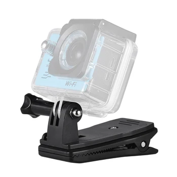 Sırt çantası Askısı Kapağı sabitleme kıskacı 360 Derece Döner Kelepçe Kolu GoPro Hero 6/5/4/3 için Xiaomi Yi Lite 4K + Eylem kamera yatağı Klip
